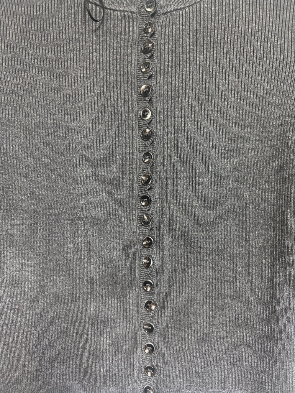 H&M Gray Ribbed Button-Front Cardigan - Picture 2 of 3